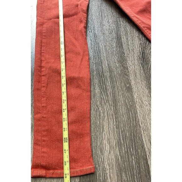 True Religion Jeans Women’s Sz 27 Halle Mid Rise Denim Orange Red Made In USA - Picture 4 of 16